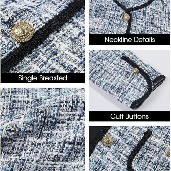 🥼🥼Cicy Bell Womens Cropped Tweed Blazer Small NWOT - Picture 7 of 12